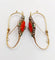 Boucles d'oreilles Dormeuses poissardes victoriennes XXL en or jaune 18k, camée corail 58 Facettes A06366