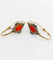 Boucles d'oreilles Dormeuses poissardes victoriennes XXL en or jaune 18k, camée corail 58 Facettes A06366