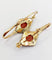 Boucles d'oreilles Dormeuses poissardes victoriennes XXL en or jaune 18k, camée corail 58 Facettes A06366