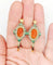 Boucles d'oreilles Dormeuses poissardes victoriennes XXL en or jaune 18k, camée corail 58 Facettes A06366