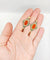 Boucles d'oreilles Dormeuses poissardes victoriennes XXL en or jaune 18k, camée corail 58 Facettes A06366