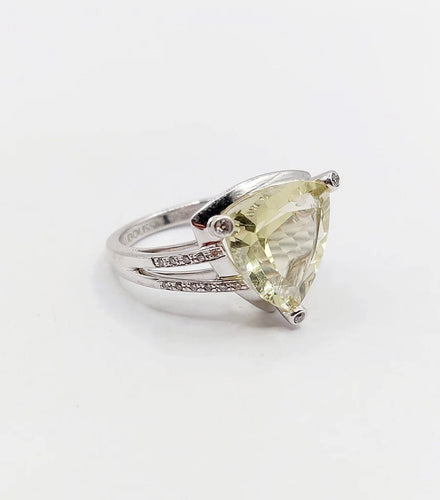 Bague 50 Mauboussin - Bague « Mes couleurs à toi » en or blanc citrine et diamants 58 Facettes A06276
