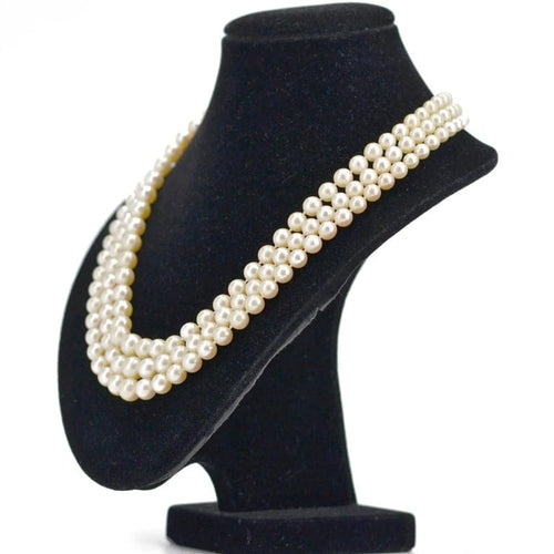 Collier Collier ancien triple rang de perles de culture en or blanc 18 carats 58 Facettes 22-188
