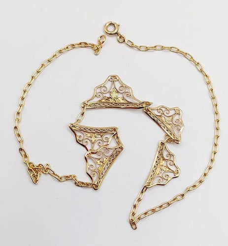 Collier Collier Art nouveau motifs filigranés en or jaune 18k, 40 cm 58 Facettes A06381