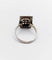 Bague 51 Bague marquise Art déco en or blanc 18k, diamants et saphirs calibrés 58 Facettes A06165
