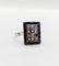 Bague 51 Bague marquise Art déco en or blanc 18k, diamants et saphirs calibrés 58 Facettes A06165