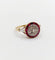 Bague 50 Bague cible Art déco en or jaune 18k, diamants taille rose et rubis calibrés 58 Facettes A06428