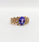 Bague 52 Bague jonc vintage en or 18k avec tanzanite et diamants 58 Facettes B01020