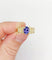 Bague 52 Bague jonc vintage en or 18k avec tanzanite et diamants 58 Facettes B01020