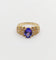 Bague 52 Bague jonc vintage en or 18k avec tanzanite et diamants 58 Facettes B01020