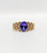 Bague 52 Bague jonc vintage en or 18k avec tanzanite et diamants 58 Facettes B01020