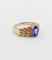 Bague 52 Bague jonc vintage en or 18k avec tanzanite et diamants 58 Facettes B01020