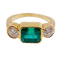Bague 49 Bague jarretière vintage en or 18k avec émeraude et diamants 58 Facettes A06440