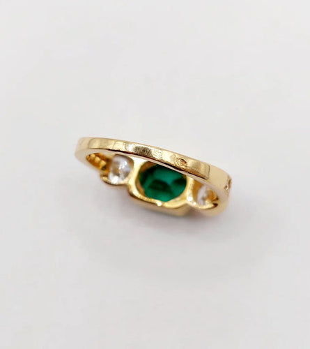 Bague 49 Bague jarretière vintage en or 18k avec émeraude et diamants 58 Facettes A06440