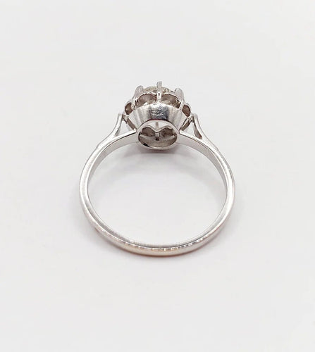 Bague 52.5 Bague solitaire Art déco en platine et diamant taille ancienne 0,80 carat 58 Facettes A06282