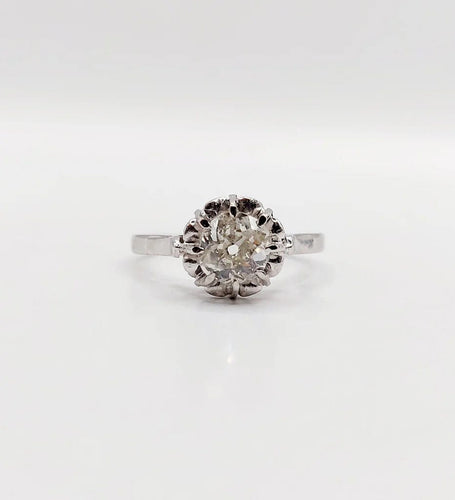 Bague 52.5 Bague solitaire Art déco en platine et diamant taille ancienne 0,80 carat 58 Facettes A06282