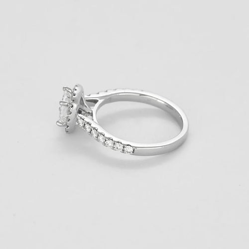 Bague 47 Solitaire taille princesse - Bague en or blanc 750 et diamants 58 Facettes LP1385/