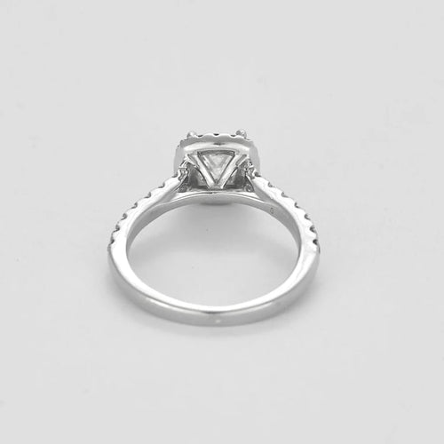 Bague 47 Solitaire taille princesse - Bague en or blanc 750 et diamants 58 Facettes LP1385/