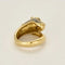 Bague 58 Bague félin jonc bombé en or jaune, diamants et saphir 58 Facettes LP1404/