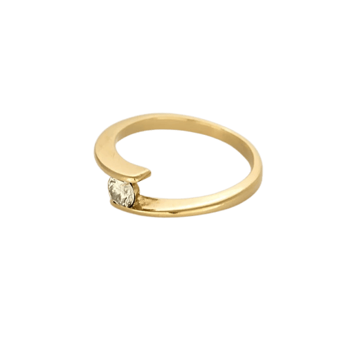 Bague 53 Bague Toi et Moi en or jaune avec diamant 58 Facettes LP1419/