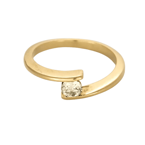 Bague 53 Bague Toi et Moi en or jaune avec diamant 58 Facettes LP1419/