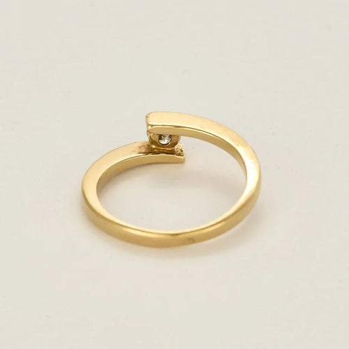 Bague 53 Bague Toi et Moi en or jaune avec diamant 58 Facettes LP1419/