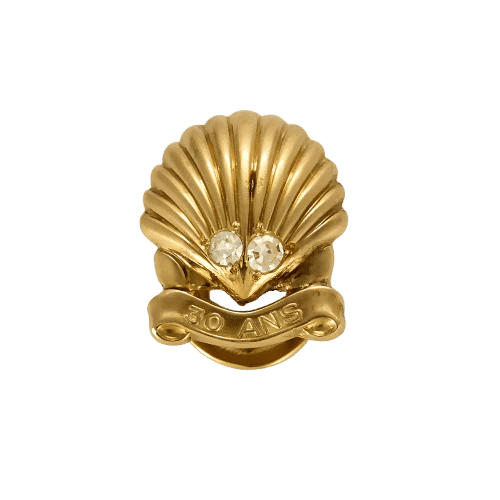 Cartier - Boutonnière coquillage en or jaune et diamants 58 Facettes LP1490/
