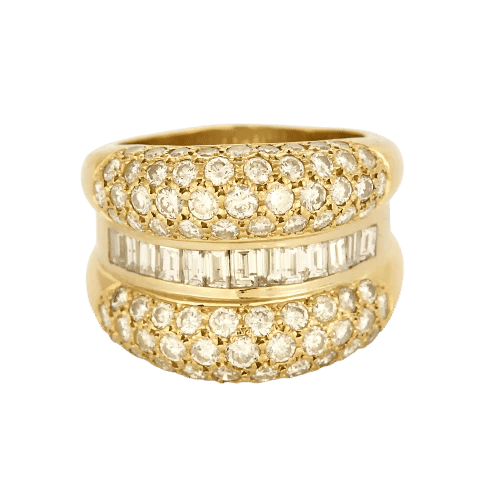 Bague 63 Les Deux Mondes - Bague en or jaune et diamants 58 Facettes LP1329/