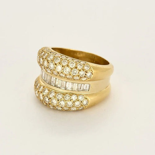 Bague 63 Les Deux Mondes - Bague en or jaune et diamants 58 Facettes LP1329/