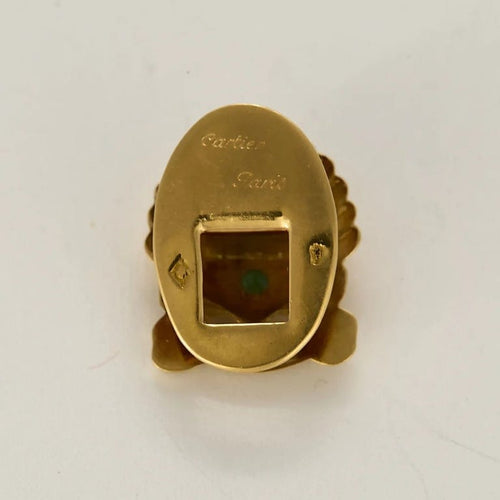 Cartier - Boutonnière coquillage en or jaune et émeraude 58 Facettes LP1489/