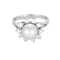Bague 56 Bague Pétales brillantes en or blanc avec perle et diamants 58 Facettes LP1396/