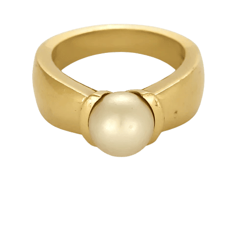 Bague 52 Bague perle en or jaune 18 carats 58 Facettes LP1417/