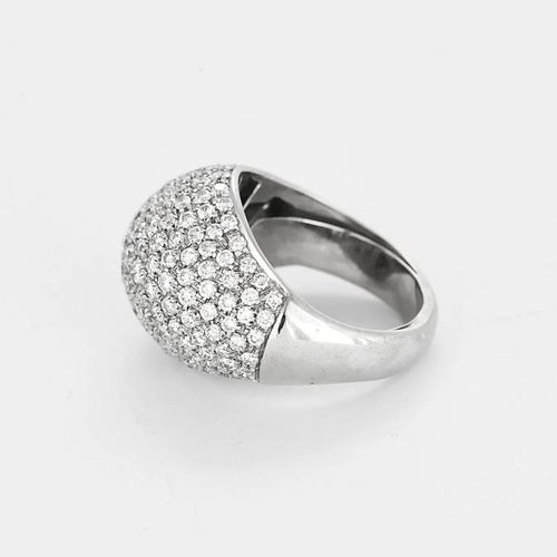 Bague 52 Le Mont des Diamants - Bague bombée en or blanc et diamants 58 Facettes LP1374/