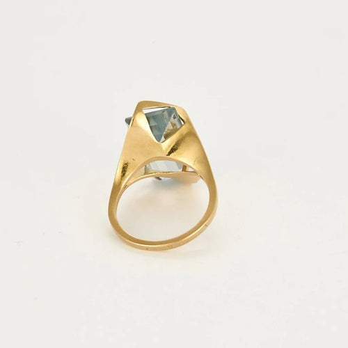 Bague 52 La Topaze - Bague moderniste en or jaune avec topaze 58 Facettes LP1475/