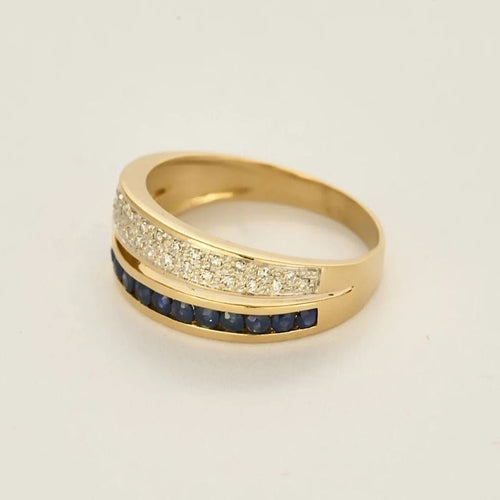 Bague 60 Bague en or jaune 750, saphirs et diamants 58 Facettes LP1337/13