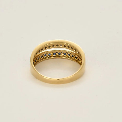 Bague 60 Bague en or jaune 750, saphirs et diamants 58 Facettes LP1337/13