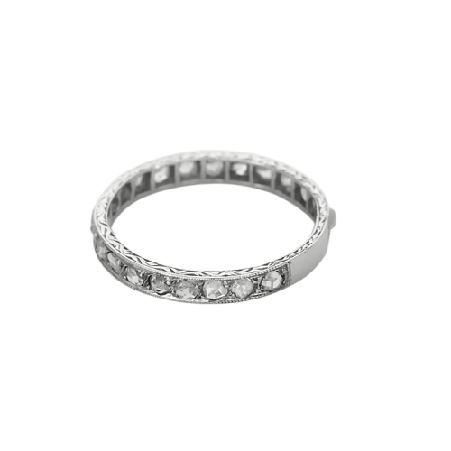 Bague 64 Alliance Art nouveau Belle Époque - Bague en platine et diamants 58 Facettes LP1406/