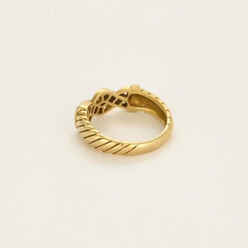 Bague 54 Bague tressée en or jaune sertie de diamants 58 Facettes LP1455/