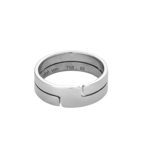 Bague 60 Dinh Van Seventies - Bague ajourée en or blanc 18 carats 58 Facettes LP1343/4
