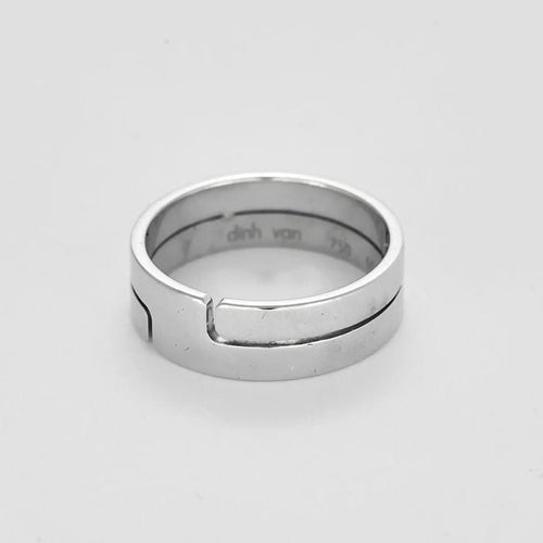Bague 60 Dinh Van Seventies - Bague ajourée en or blanc 18 carats 58 Facettes LP1343/4