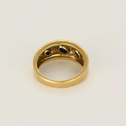 Bague 54 Prestige - Bague en or jaune et or blanc, saphirs et diamants 58 Facettes LP1432/