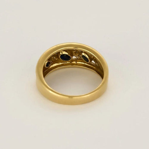 Bague 54 Prestige - Bague en or jaune et or blanc, saphirs et diamants 58 Facettes LP1432/