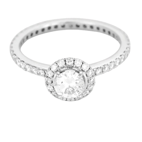 Bague 53.5 Solitaire Royal - Bague solitaire en or blanc 750 avec diamants 58 Facettes LP1384/