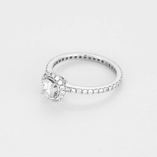 Bague 53.5 Solitaire Royal - Bague solitaire en or blanc 750 avec diamants 58 Facettes LP1384/