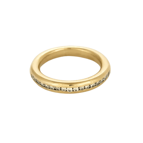 Bague 53.5 Alliance - Bague en or jaune sertie de 18 diamants 58 Facettes LP1493/