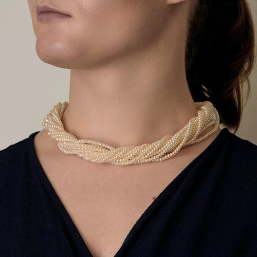 Collier La Torsade des Mers - Collier torsadé en perles et or jaune 58 Facettes LP1499/