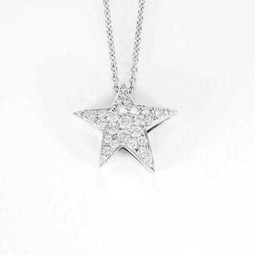 Collier L’Étoile Filante - Collier en or blanc avec diamants 58 Facettes LP1438/