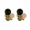 Boucles d'oreilles Boucles d’oreilles à crochets en or jaune 750 avec citrine, onyx et quartz rose 58 Facettes LP1457/