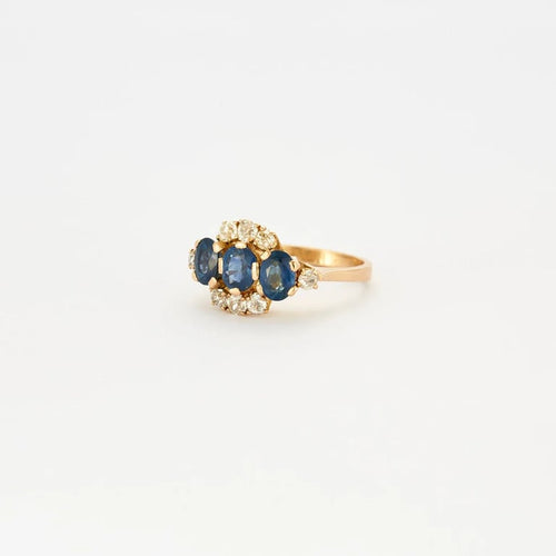 Bague 58.5 Bague Ciel Diamanté en or jaune 18K, saphirs et diamants 58 Facettes LP458/10