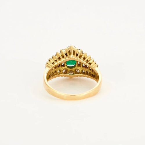 Bague 58 Bague jarretière en or jaune avec émeraude et diamants 58 Facettes LP33/10